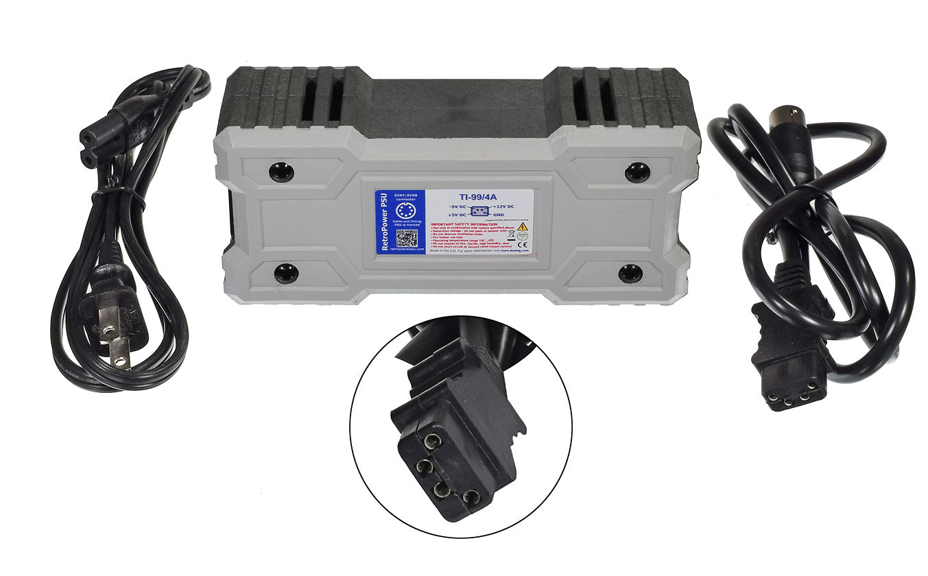 RetroPower PSU TI-99/4A US - Replacement TI-99/4A Power Supply, US Plug