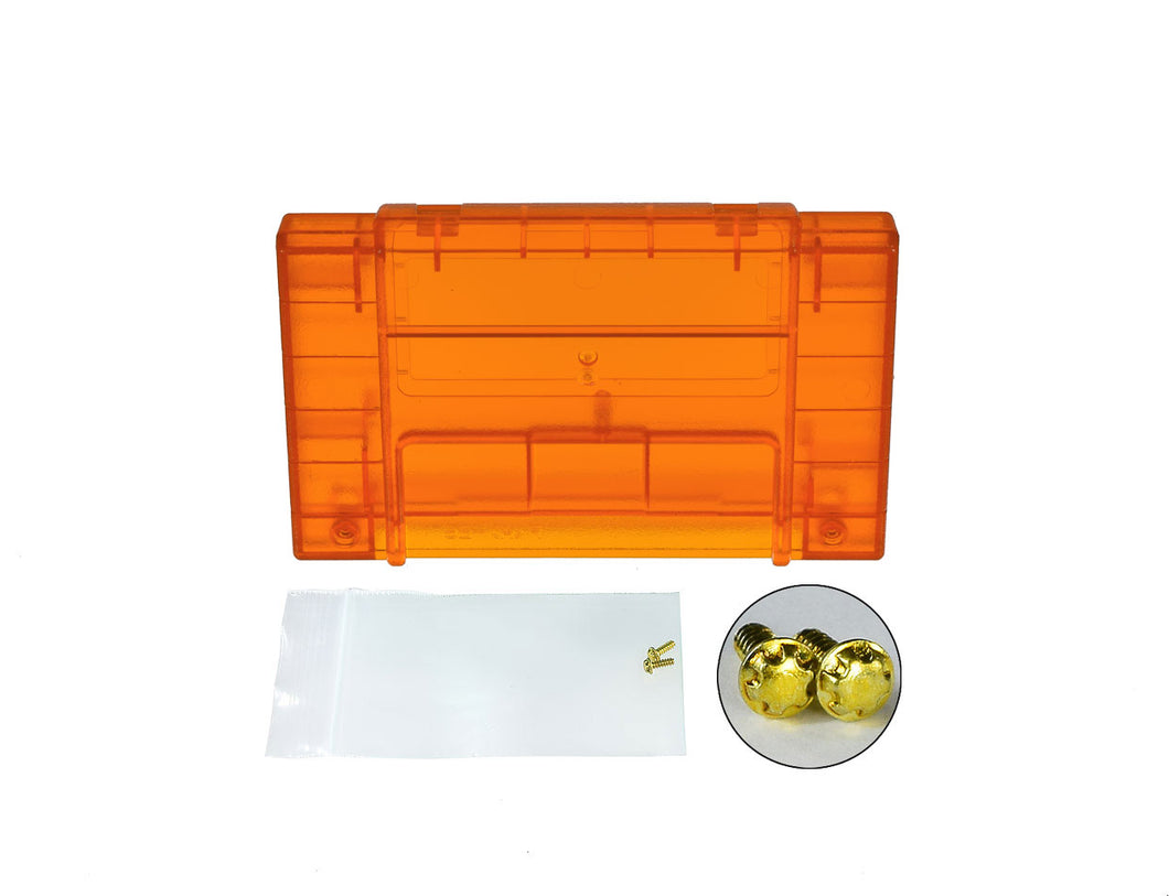 Super Nintendo [SNES] Game Cartridge Shell [Non FX] [Clear Fire] [No Logo]