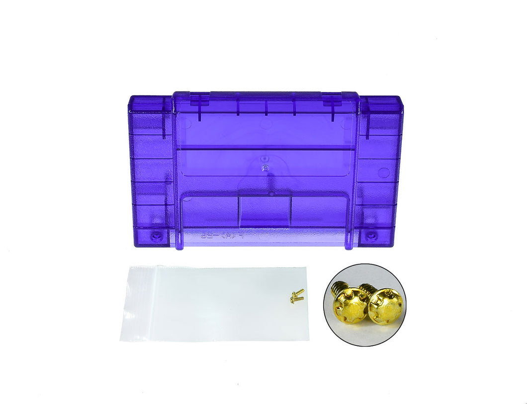 Super Nintendo [SNES] Game Cartridge Shell [Non FX] [Clear Grape] [No Logo]