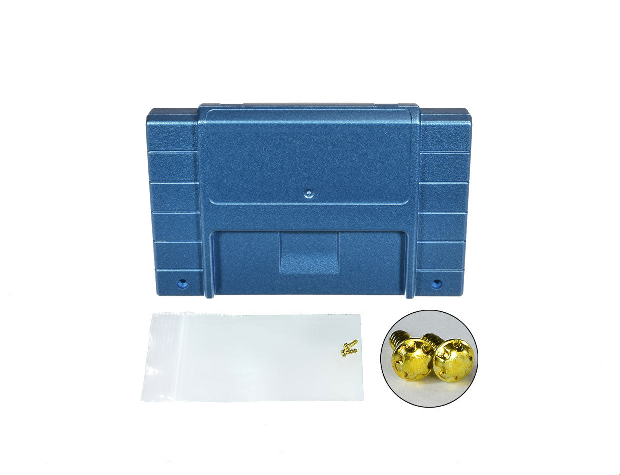 Super Nintendo [SNES] Game Cartridge Shell [Non FX] [Metallic Blue] [With Logo]