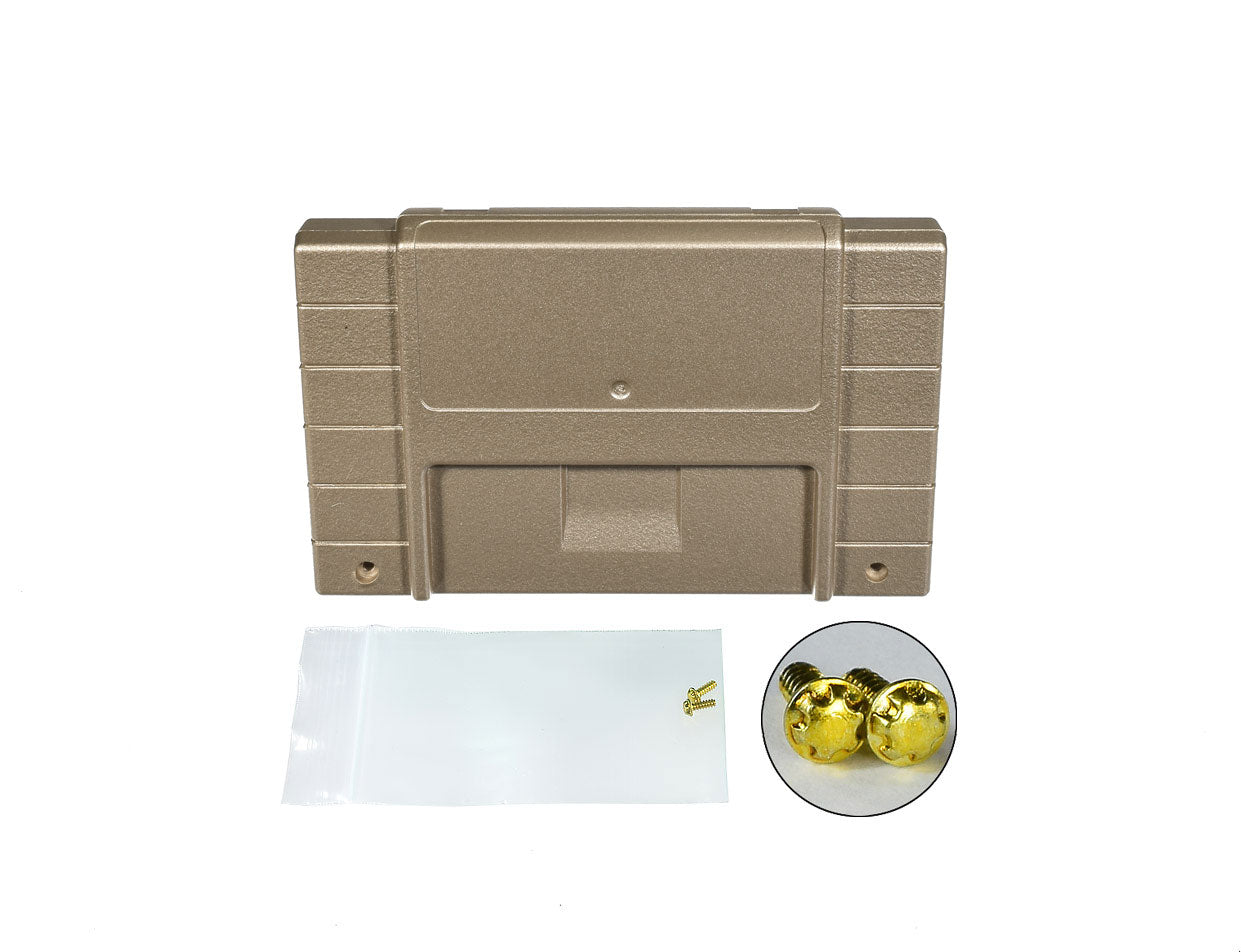 Super Nintendo [SNES] Game Cartridge Shell [Non FX] [Metallic Gold] [With Logo]