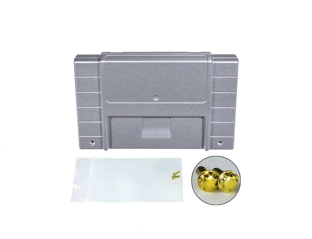 Super Nintendo [SNES] Game Cartridge Shell [Non FX] [Metallic Silver] [With Logo]