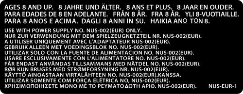 Nintendo 64 Console Warning Label [European Variant]