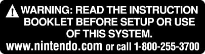 Nintendo GameCube Console "Warning Read the Instruction" Label