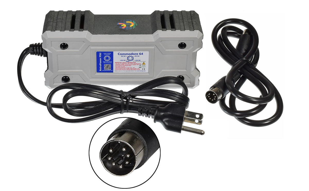 RetroPower PSU C64 US - Replacement Commodore 64 Power Supply, US Plug ...
