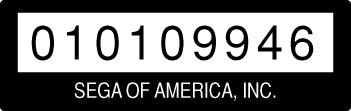 Sega GameGear Serial Label [Sega Variant]