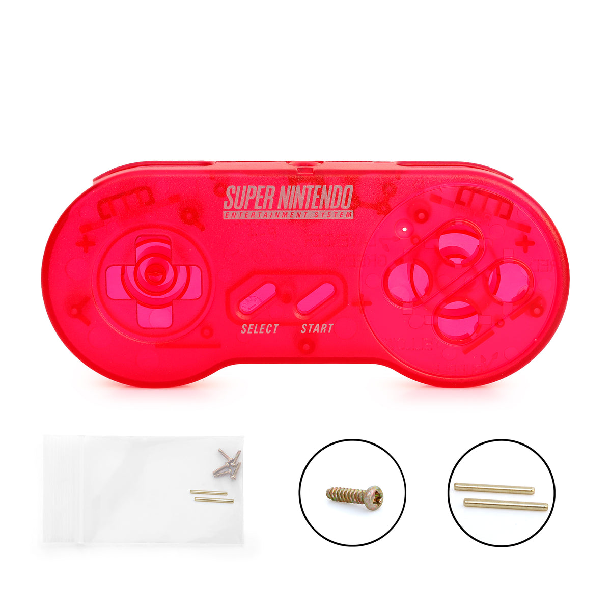 Super Nintendo [SNES] Controller Shell [Clear Red] – Hoskbrew