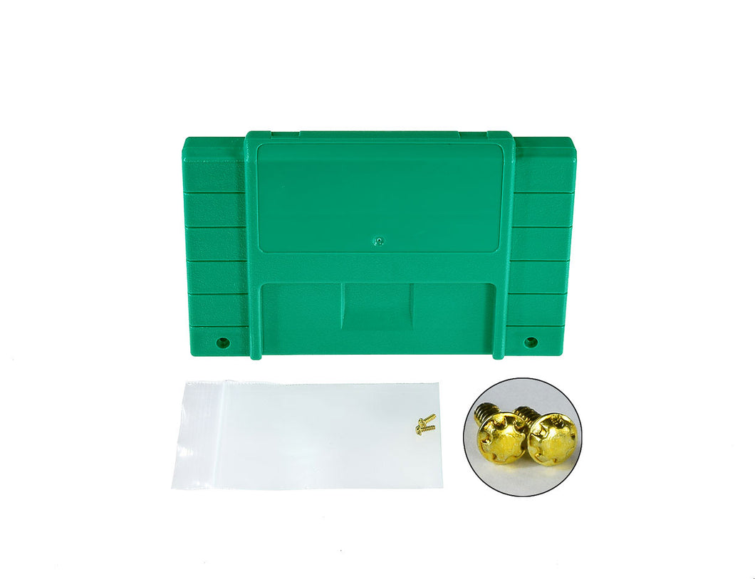 Super Nintendo [SNES] Game Cartridge Shell [Non FX] [Solid Green] [With Logo]