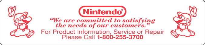 Super Nintendo Console Service Label [Red]